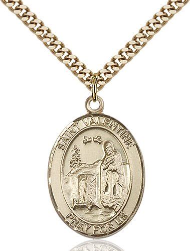 St Valentine of Rome Medal - 14 Karat Gold Filled - Large, Engravable - Catholic Saint Medals