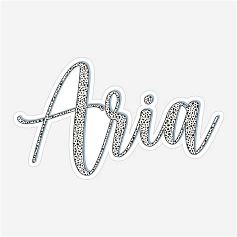 Aria Name Dalmatian Pattern Aria First Name Sticker For Sale By