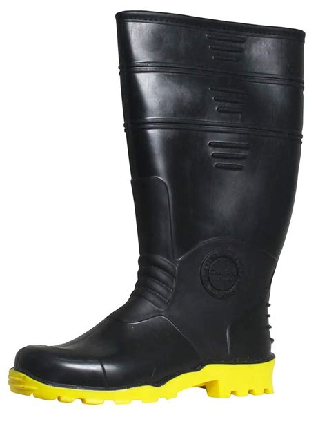 Buy Duckback Pvc Yellow Sole Gum Boot With Steel Toe Black Online