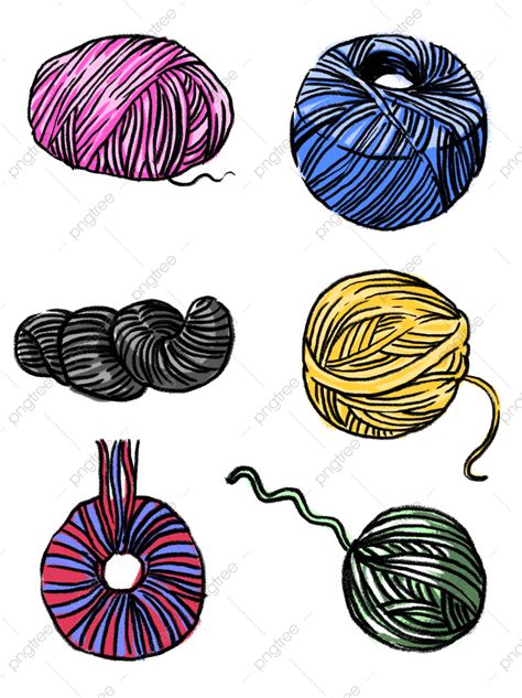 Ball Of Wool Clipart Vector Hand Drawn Cartoon Color Pattern Of Wool