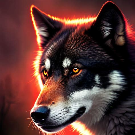 Cool Alpha Wolf Red Eyes