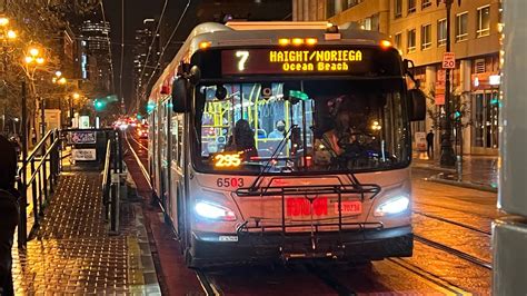 San Francisco Muni 2015 New Flyer Xcelsior Xde60 6503 On Route 7 Haight