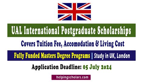 UAL International Postgraduate Scholarships 2024 In UK