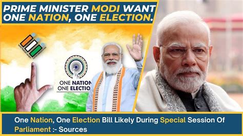 Govt To Table One Nation One Election Bill Youtube