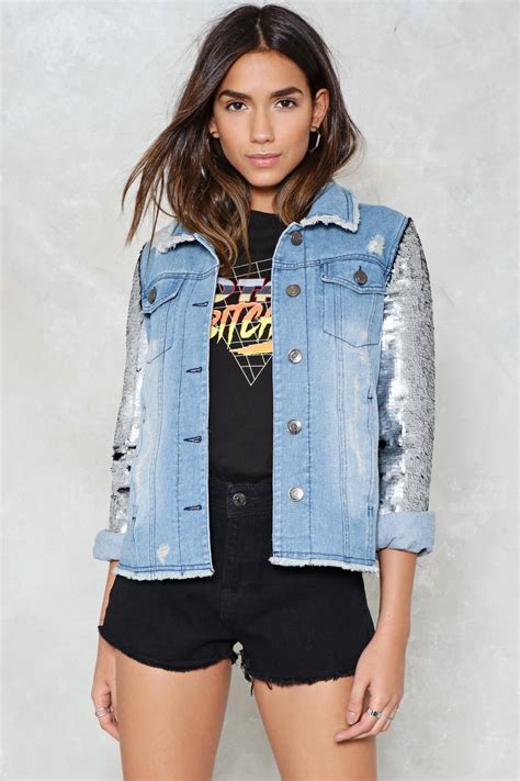 Find What Youre Sequin Denim Jacket Nasty Gal