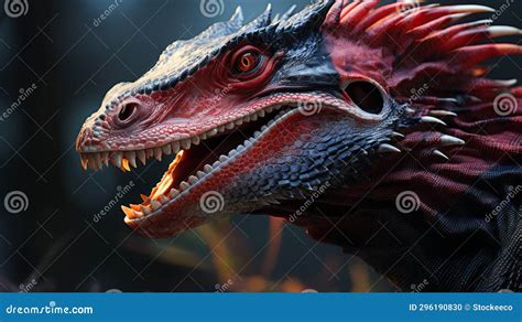 Realistic Dilophosaurus Sculpture 3d Rendering Hd Wallpaper Stock