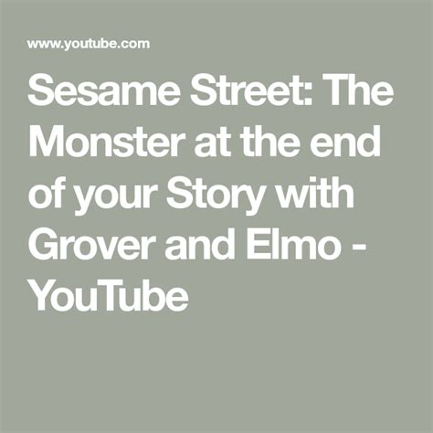 Sesame Street The Monster At The End Of Your Story With Grover And