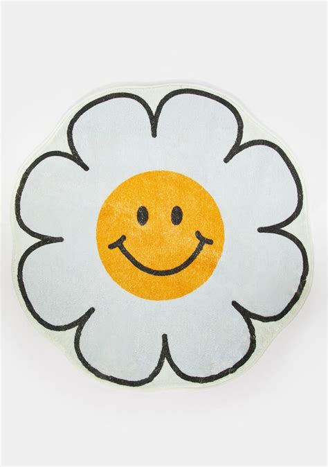 Daisy Happy Face Area Rug Blue Dolls Kill