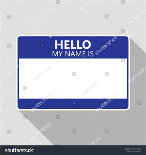 Hello My Name Tag Name Sticky Stock Vector (Royalty Free) 1487379224