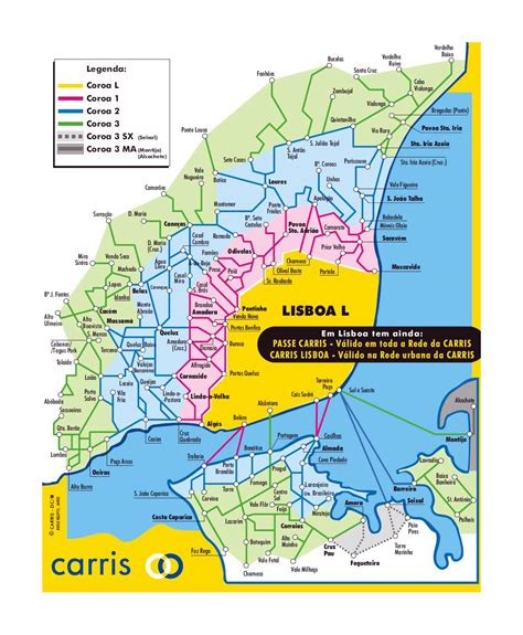 Detailed rail network map of Lisbon | Lisbon | Portugal | Europe