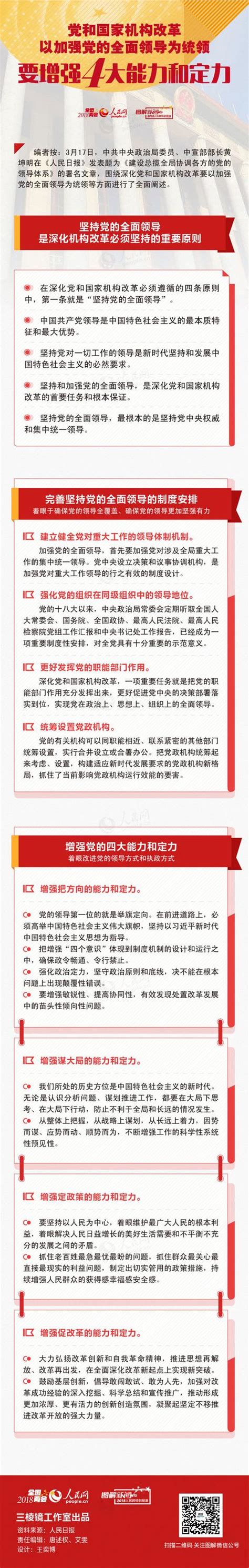 黨和國家機構改革以加強黨的全面領導為統領，要增強4大能力和定力 每日頭條