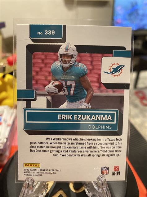 Panini Donruss Rated Rookie Erik Ezukanma Rc Miami