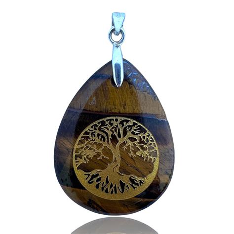 Pendentif En Oeil De Tigre Et Arbre De Vie Histoires De F Es