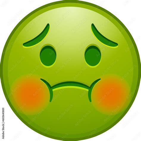 Top Quality Emoticon Holding Back Vomit Emoji Green Emoticon Face