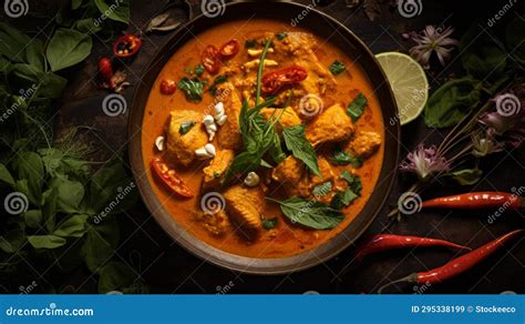 Luxurious Thai Chicken Curry With Vibrant Flavors Stock Illustration