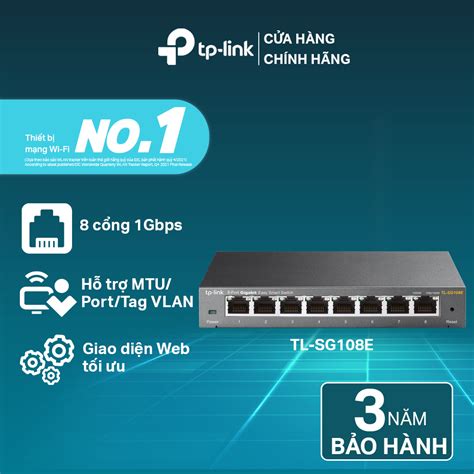 Bộ Chia Tín Hiệu Thông Minh Dễ Dàng TP Link TL SG108E 8 Cổng Gigabit