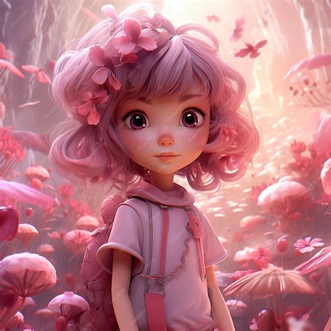 Premium Photo Fairy Girl In A Pink Fairy Tale