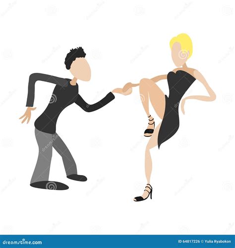 Couple Dancing Tango Cartoon Illustration Stock Vector Illustration