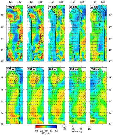 Map Views Of Vp Radial Anisotropy Ran Tomography Red And Blue Colors