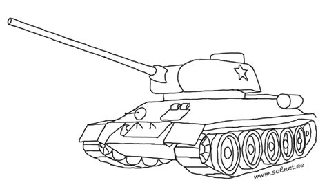 Танк T-34 / Военная техника / Разукрашки / SolNet.EE - портал СОЛНЫШКО