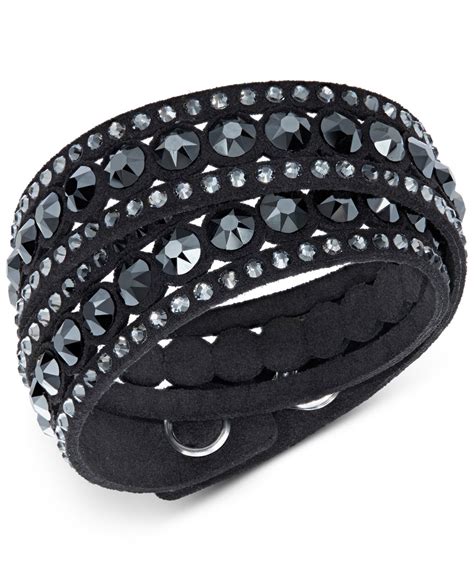 Swarovski Crystal Slake Wrap Bracelet In Black Lyst