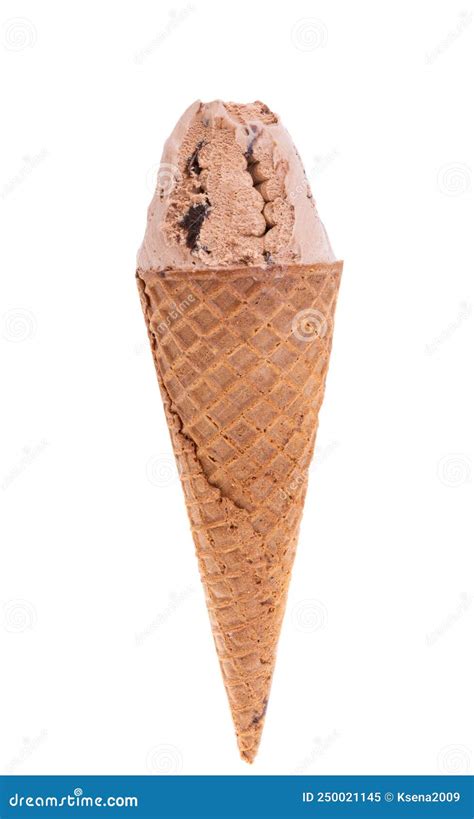 Sorvete Isolado Em Cone De Waffle Imagem De Stock Imagem De Leiteria