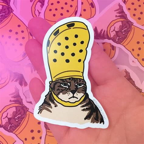 Croc Cat Meme Sticker Cat Meme Sticker Pope Cat Meme Cat | Etsy Ireland