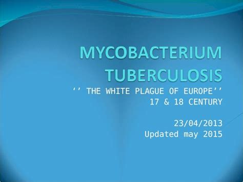 PPT Micro Mycobacterium Tuberculosis DOKUMEN TIPS