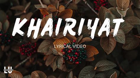 Khairiyat Lyrics Arijit Singh Song Slow And Reverb By Lofi