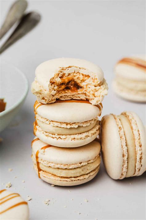 Salted Caramel Macarons With Caramel Ganache Filling