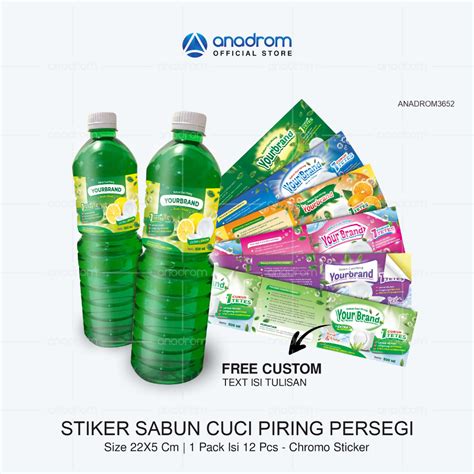 Jual Sticker Kemasan Botol Sabun Cuci Piring Persegi Panjang Sticker