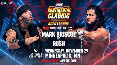 Mark Briscoe Vs Rush Continental Classic Gold League Match Aew