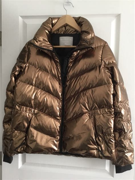 Athleta Womens Lofty Packable Metallic Down Puffer Jacket Coat Size Xs