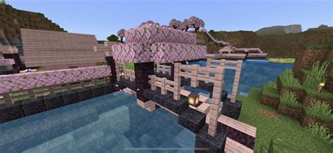 Cherry Blossom Bridge R Minecraft