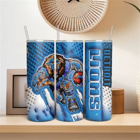 D Inflated Football Team Oz Tumbler Wrap Png D Inflated Detroit