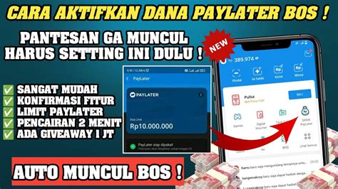 Cara Aktifkan Dana Paylater Supaya Bisa Pinjam Uang Di Dana