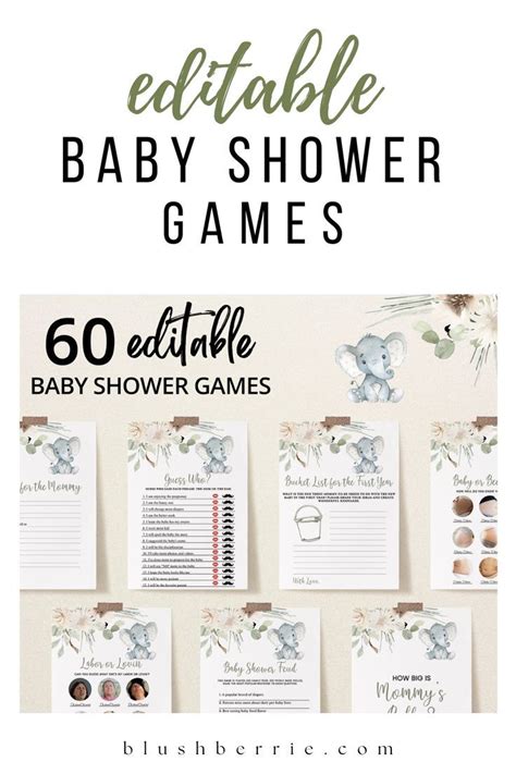 Floral Elephant Baby Shower Games Elephant Game Boho Elephant Baby