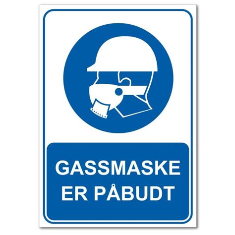 Påbudsskilt Gassmaske er påbudt