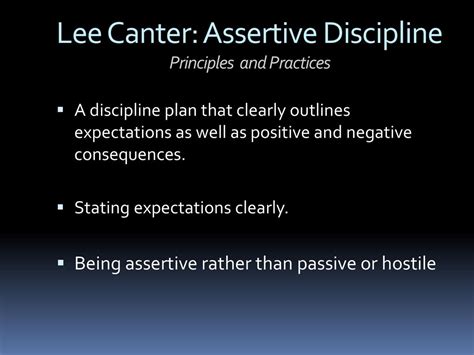 Lee Canter Assertive Discipline Ppt Download