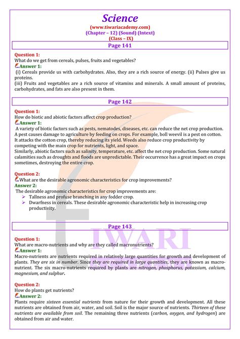 Ncert Solutions For Class Science Chapter Improvement In Food