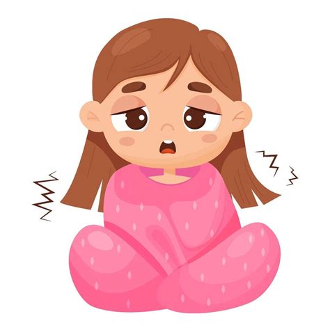 Suffering sick girl wrapped in blanket. Vector illustration in cartoon ...