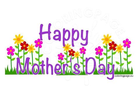 Happy Mother's Day clip art | Coloring Page