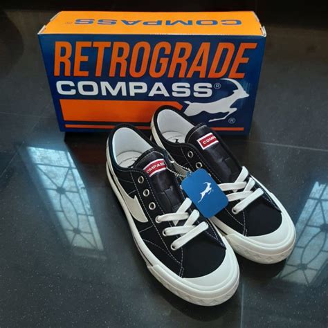 Jual Sepatu Compass Retrograde Low Black White Shopee Indonesia