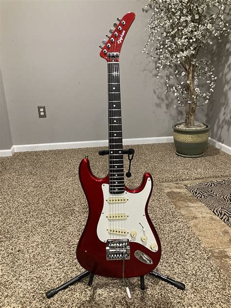 Epiphone Strat Stratocaster Wkahler And Hsc 1995 Red Rare Reverb