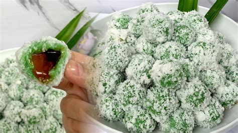 RESEP KUE KLEPON KETAN ISI GULA MERAH TIDAK BOCOR KENYAL LUMER