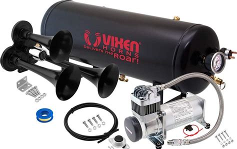 Vixen Horns Train Horn Kit For Trucks Car Semi Complete Onboard System