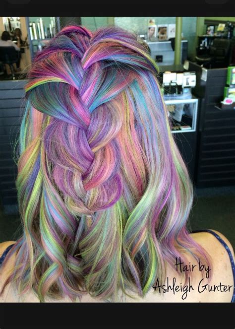 Pastel rainbow ombre hair. | Colorimetría