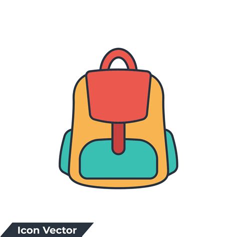 Schoolbag Icon Logo Vector Illustration Backpack Symbol Template For