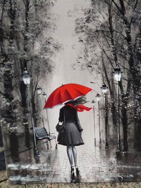 The Woman With Umbrella Painting By Yeghiazar Gaboyan Saatchi Art