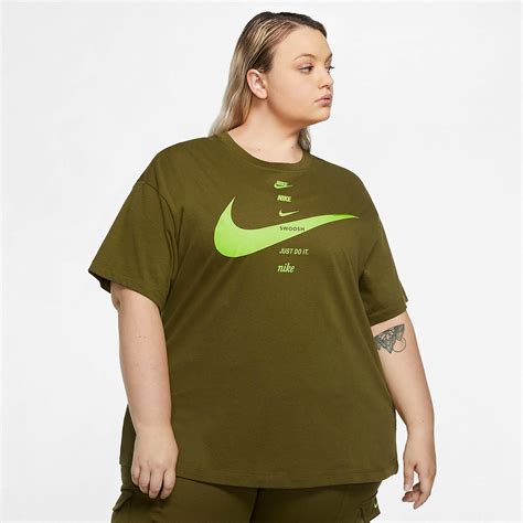 Nike Womens Sportswear Swoosh Plus Size Short Sleeve T Shirt Academy